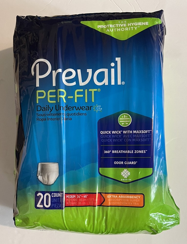 Prevail Disposable Underwear Medium PF-512 Extra 20 Count Incontinence