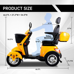 800W All Terrain Electric Mobility Scooters for Seniors 500lbs 60V/20A 31 miles