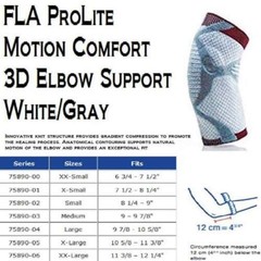 FLA Motion Comfort 3D Elbow Support White/Grey XX-Small
