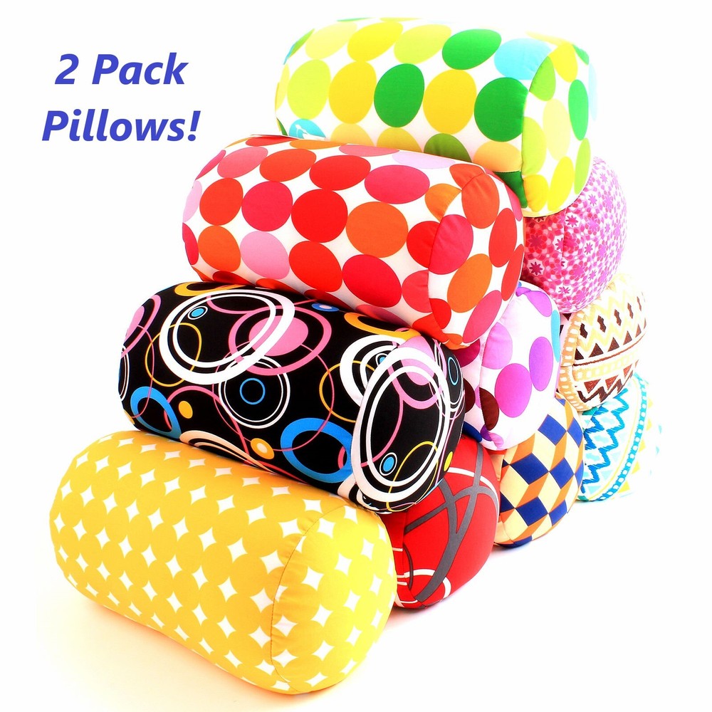 2 Packs Micro Bead Squishy Hypoallergenic Post Surgery Cylinder Roll Pillows