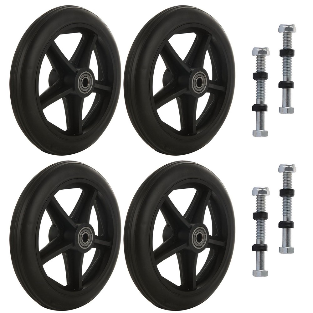 LDXDRU 4Pcs 6 Inch Walker Wheels Replacement, Wheelchair 6 inches, BLACK