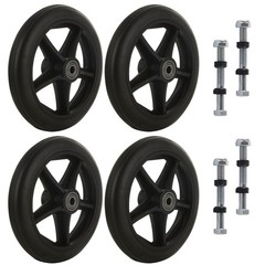LDXDRU 4Pcs 6 Inch Walker Wheels Replacement, Wheelchair 6 inches, BLACK