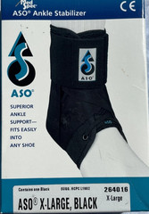 Med Spec ASO X-Large Black Ankle Stabilizer, Adjustable w/ Instructions, 264016