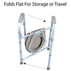 Portable Folding Bedside Commode & Raised Toilet Seat, Up to 300lbs, Commodes