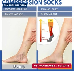 Sooverki Copper Compression Socks for Men & Women 8 Pack 15-20mmHg – Knee High S