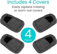 Walker Ski Glide Covers 4 PCS – Heavy Duty Removable Padded Replacement Caps- Un