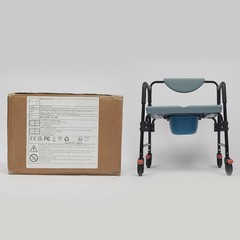 Toilet Chair With Wheels Rolling Bedside Commode Chair Max. Load Capacity 250kg