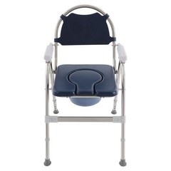 Commode Chair for Seniors Folding Toilet Stool Set W/ Padded Seat Plate & Bucket