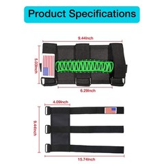 GAIZON 2 Pack Grab Handles Roll Bar 2 with Dome Light, Green