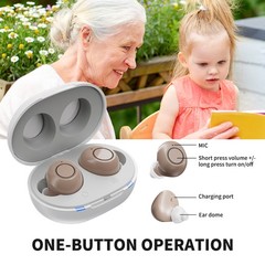 JINGHAO Rechargeable Hearing Aid – Lightweight Sound Amplifier Easy to Use US