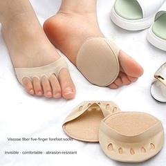 Metatarsa Foot Pads(3pairs) Reusable Soft Ball of Foot Black-beige-white