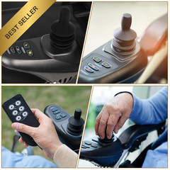 Electric Wheelchair Joystick Cover 2 Set Silicone Knob Gaiter Universal Black
