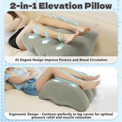 Inmoredo Inflatable Leg Elevation Pillow After Surgery, Wedge Leg Elevating P…