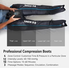 Fit King Professional Full-Leg Air Compression System, Muscle Pain Relief, Large