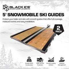 Black Ice 2 Pack 5-Foot Snowmobile Trailer Ski Guides for Friction-Free Loading
