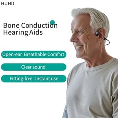 Bone Conduction Hearing Aid for Seniors, Open-Ear Rechargeable Amplifier