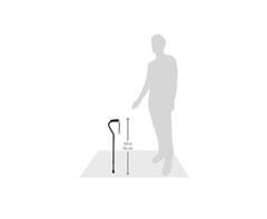 Adjustable Walking Cane Lightweight Ergonomic Grip Wrist Strap Black 30-39in