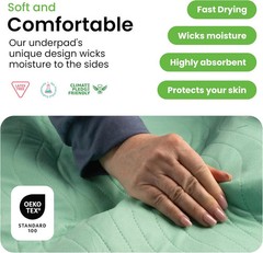 IMPROVIA® Washable Underpads, 34″ x 36″ (Pack of 4) – Heavy Absorbency Reusable