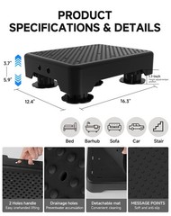 Adjustable Step Stool 600 LBS Capacity 3 Height – Indoor Outdoor Use