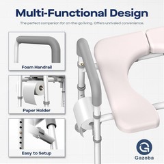 Elevated Toilet Seat Riser with Handles – Adjustable Height & Width, 400lbs Capa