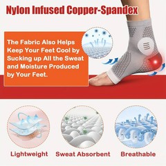 1 Pair Ankle Compression Sleeves Open Toe Unisex 15-20 mmHg Support Socks