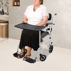 220lbs Shower Commode Chair Mobility Wheelchair Bedside Toilet Seat with Casters
