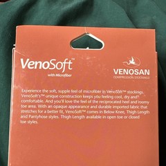 Venosan Black Compression Full Length Thigh Stocking 20-30 mmHg Closed Toe SZ L