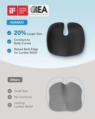 Ergonomic Memory Foam Cushion for Office Chair – Sciatica & Tailbone Support