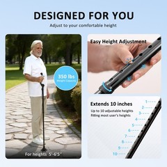 REHAND Upright Posture Walking Cane,Self Standing Cane for Walking,Folding