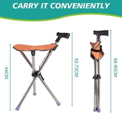 Folding Walking Stick Seat Aluminium Cane Chair Stool for Senior 150kg Loading .