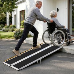 Uimoso Portable 6FT Aluminum Folding Ramp w/Non-Slip Surface for Accessibility