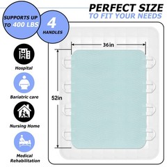 Bed Pads for Incontinence Washable 36×52 Inch – 2 Pack, Light Green