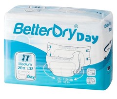 BetterDry Day M7 Adult Diapers with Plastic Backing, Size Medium, 2 Pack Sample