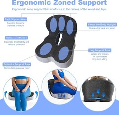 Durable Ergonomic Seat Cushion for Pain Relief – Perfect for Office or Travel