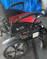 Culver Mobility Power Wheelchair Red Black Aluminum Joystick Foldable Anti-Tilt