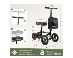 NEW BlessReach Knee Walker/Scooter for Ankle Foot Injury/Surgery Black Foldable