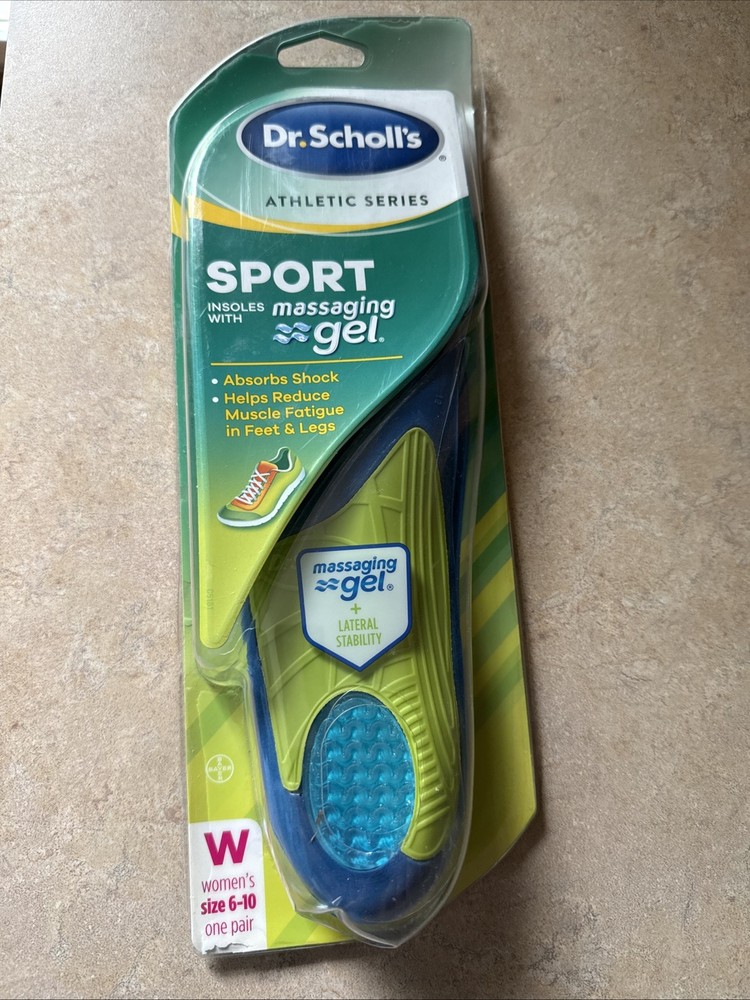 New Dr Scholls Sport Massaging Gel Advanced Shoe Insoles Women Size 6-10