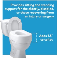 Carex Toilet Seat Raised Riser Adds 5.5 Inch of Toilet Height – up to 300 pounds