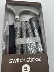 Folding Walking Cane For Men / Women. Lightweight Graphite 32- 37 Inches.