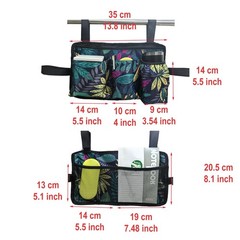 Walker Bag, Multi Pockets Folding Walker Basket Tote Bag with Cup Holder, Han