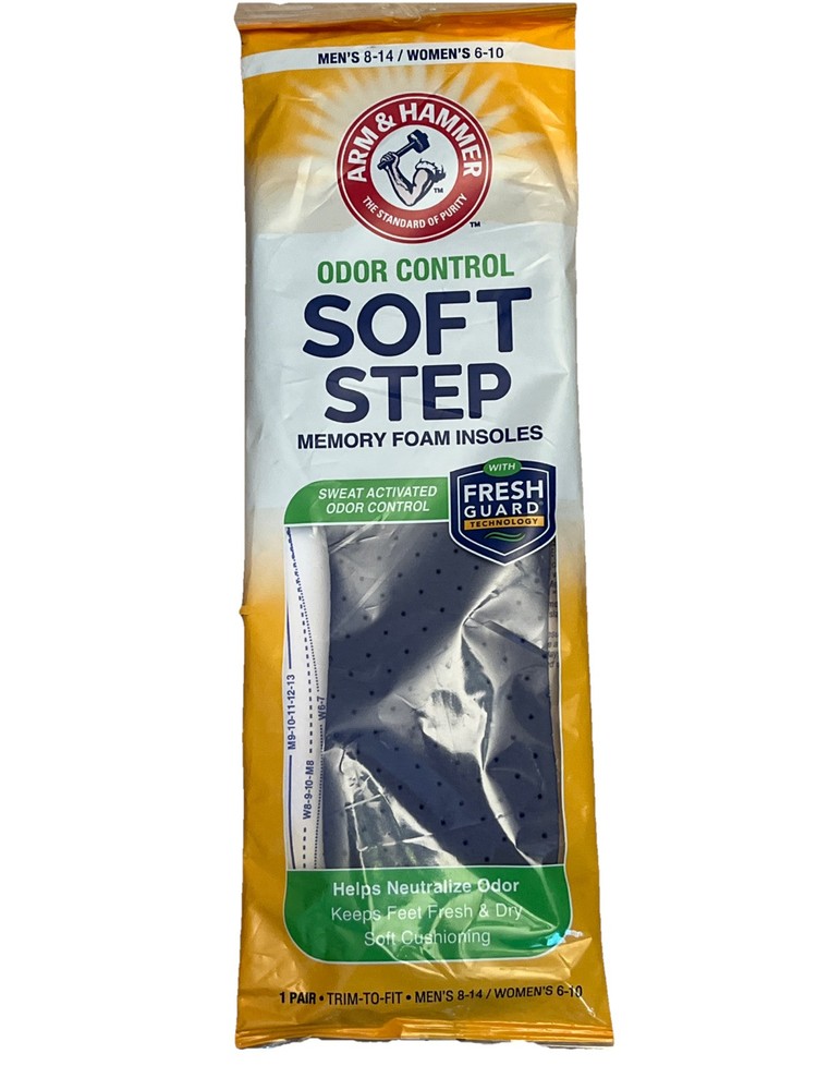 Arm & Hammer Odor Control Soft Step Insoles, Trim-To-Fit – One Pair, Pack of 1