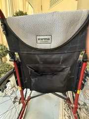 Karma Manual Wheelchair Foldable Padded Seat/Armrests Footrests Red/Black/Gray