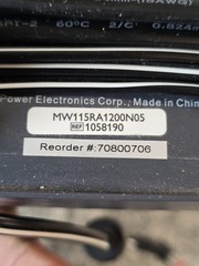 Respironics Power Supply Cord MW115RA1200N05 1058190 70800706 Black Replacement