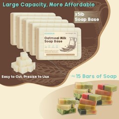 5lb Glycerin Soap Base – Scented Melt and Pour Soap Base for DIY Crafting, Easy
