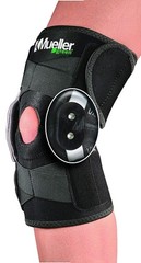 Mueller Adjustable Hinged Wraparound Knee Brace Green Line # 86455 OSFM