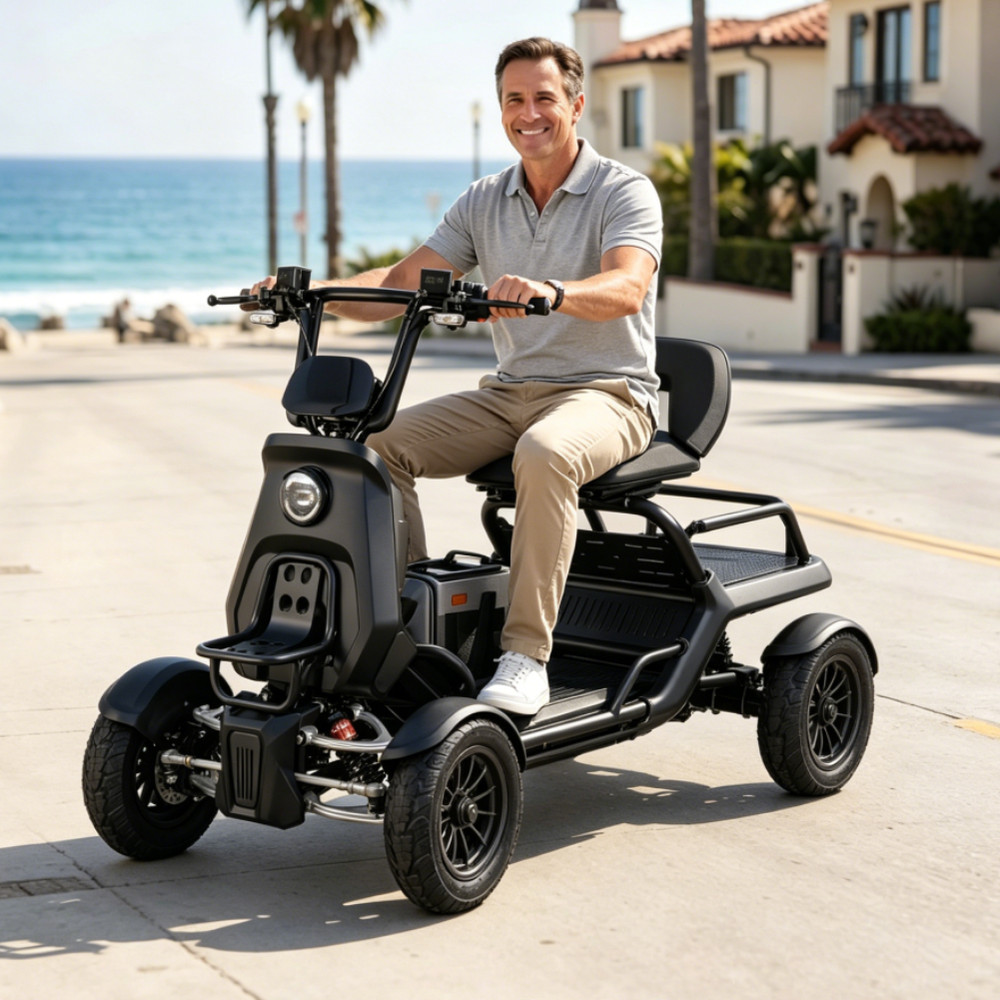 500W 4 Wheel Mobility Scooter 31 Miles 220LBS Load All Terrain Electric Scooter
