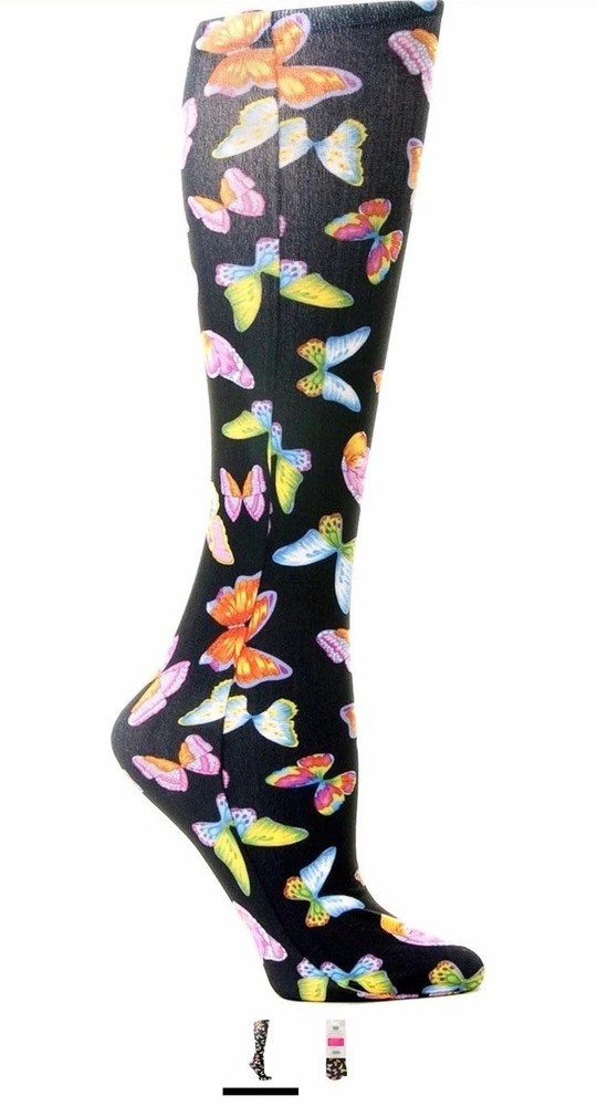 Celeste Stein Therapeutic Compressions Knee Length Women’s Socks -Butterflies