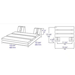 15.75 In. W X 4.25 In. D Wall-Mounted Shower Seat with Black Matte Joints in Nat