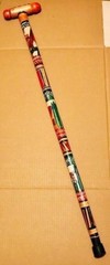 With Rubber Tip T Handle Hand Carved Painted Mexican Walking Cane Stick Staff
