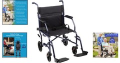 Ultra Lightweight 25 lbs Transport Wheelchair with 19″ Seat – Foldable & Safe